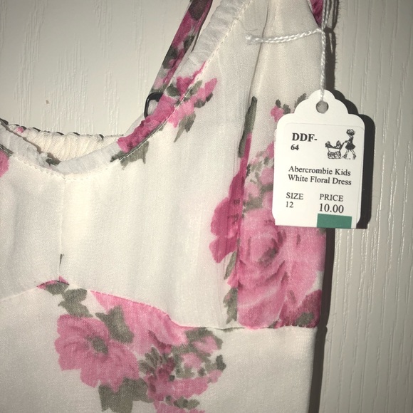 medium white and pink floral abercrombie dress - Picture 4 of 8